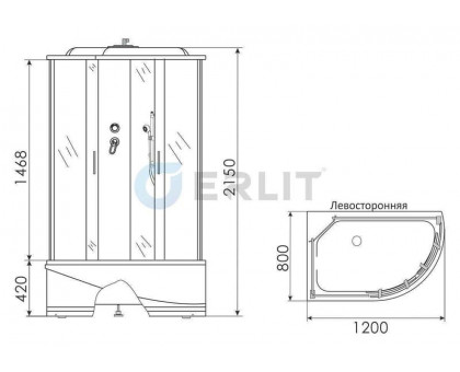 Душевая кабина Erlit ER3512TPL-C3