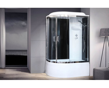 Душевая кабина Royal Bath RB 8120BK6-BT-CH 120х80 см, с прозрачными стеклами, правосторонняя