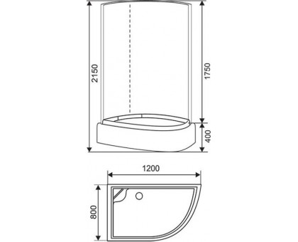 Душевая кабина Arcus S-09G L 120х80