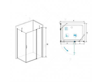 Душевой уголок RGW LE-44 (LE-04+Z-14) 110x120, прозрачное стекло