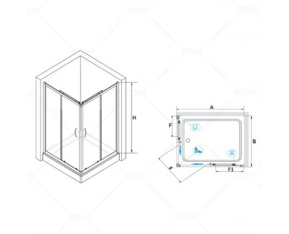 Душевой уголок RGW PA-146 90x120, прозрачное стекло