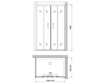 Душевой уголок Gemy Victoria S30192D-A75 180х75 см