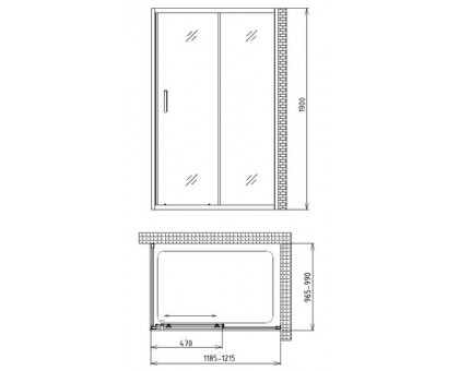 Душевой уголок Gemy Victoria S30191AM-A100M 120х100 см