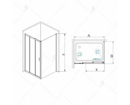 Душевой уголок RGW PA-73 P (PA-13 + 2Z-33) 110x80, прозрачное стекло
