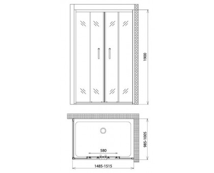 Душевой уголок Gemy Victoria S30192A-A100 150х100 см