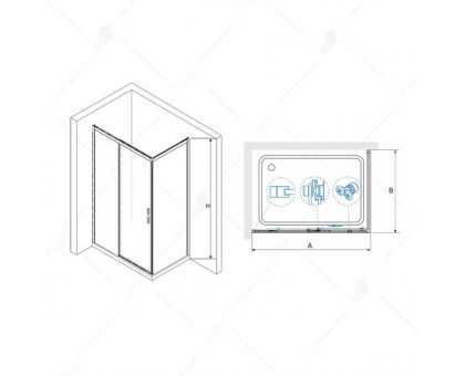 Душевой уголок RGW LE-41 (LE-12 + Z-22) 190x100, прозрачное стекло